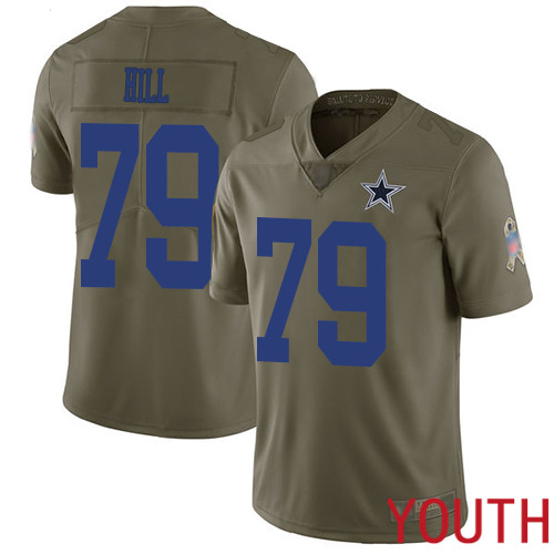 Youth Dallas Cowboys Limited Olive Trysten Hill #79 2017 Salute to Service NFL Jersey